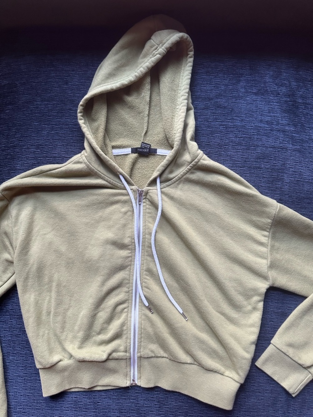 Light Olive Zip Hoodie with Hood